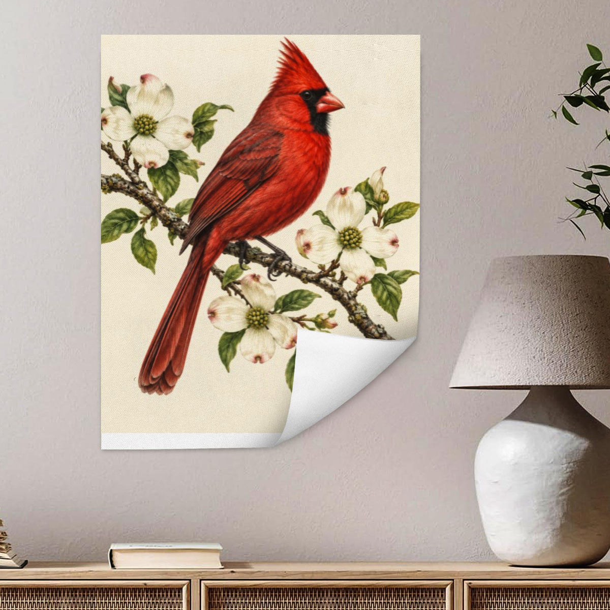 Northern Cardinal Vintage Art Print | Canvas & Digital Download