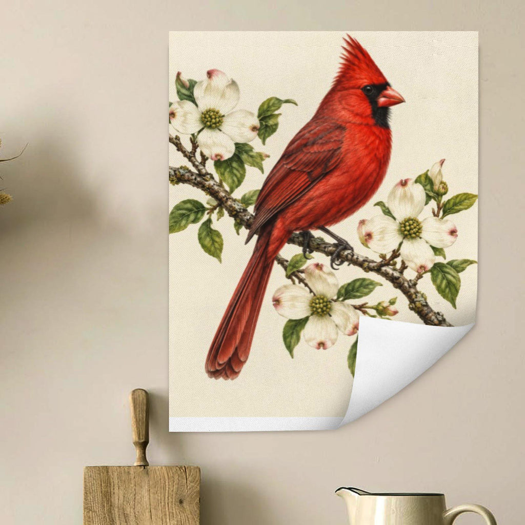 Northern Cardinal Vintage Art Print | Canvas & Digital Download