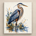 Great Blue Heron Watercolor Art Print | Canvas & Digital Download