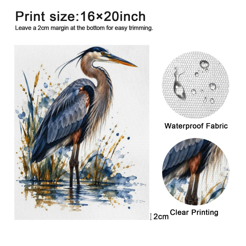 Great Blue Heron Watercolor Art Print | Canvas & Digital Download
