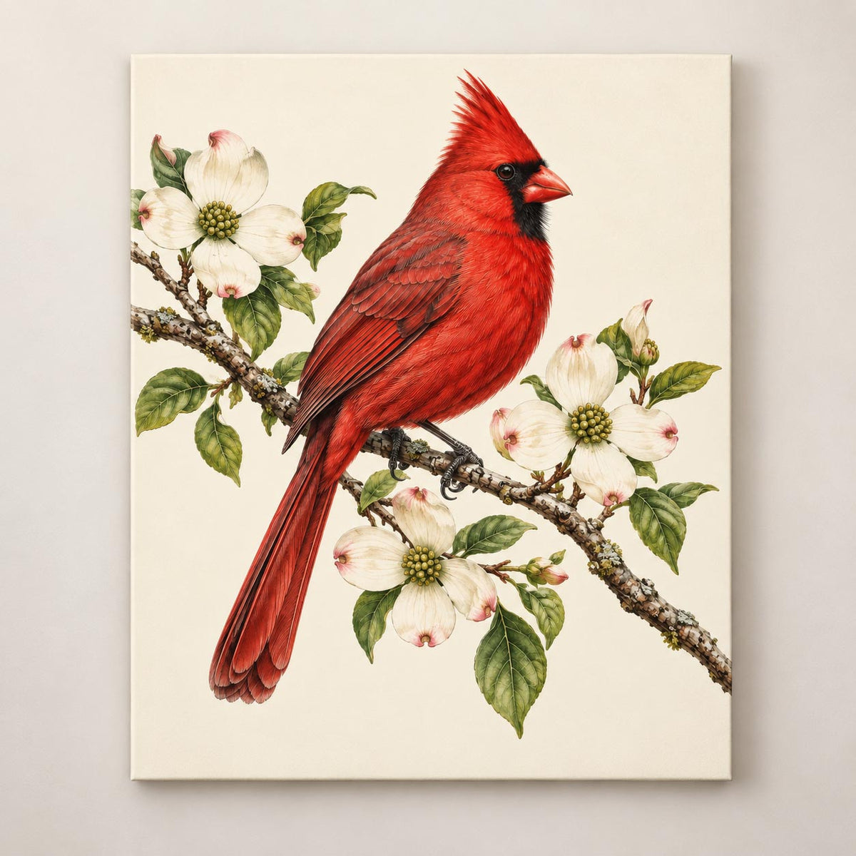 Northern Cardinal Vintage Art Print | Canvas & Digital Download