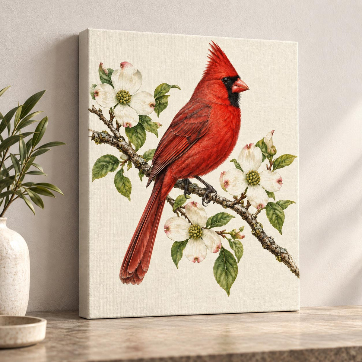 Northern Cardinal Vintage Art Print | Canvas & Digital Download