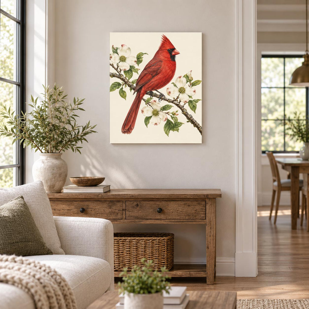 Northern Cardinal Vintage Art Print | Canvas & Digital Download